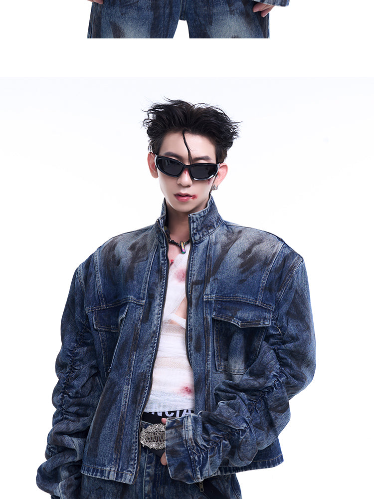 【24s Sep.】Wrinkled Short Denim Jacket ArtsKoreanMan