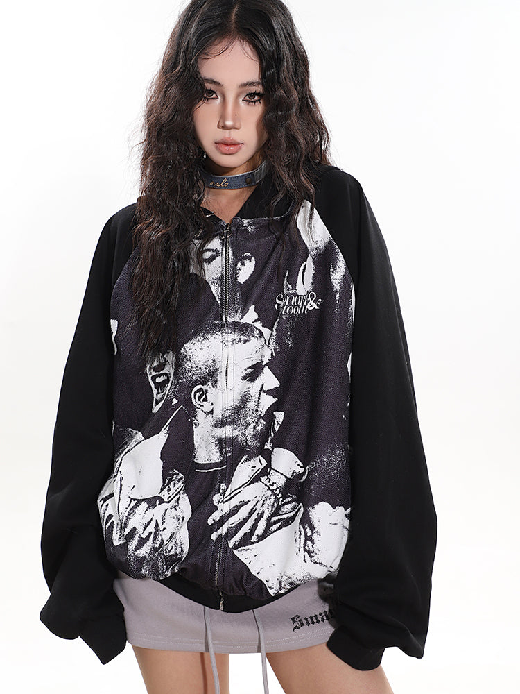 【24s February.】Punk Goth Print Hoodie ArtsKoreanMan