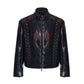 【24s Nov.】Niche Design Patchwork Pleated Motorcycle Leather Jacket