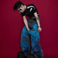 【24s May.】Deconstructed Detachable Dragon-printed Jeans