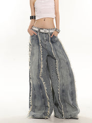 【24s June.】Loose-fitting Raw-hem Deconstructed Jeans ArtsKoreanMan