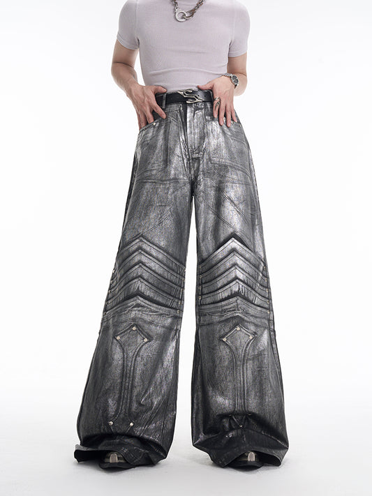 【25s Mar.】Silver Coated Deconstructed Jeans