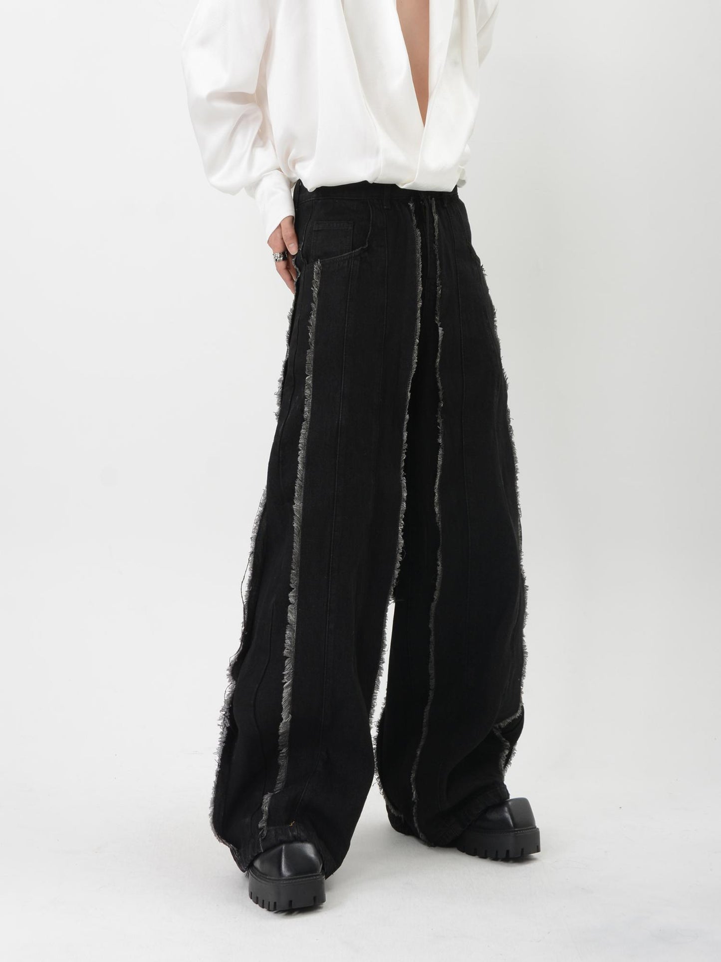 【24s Sep.】Loose Black Denim Pants ArtsKoreanMan