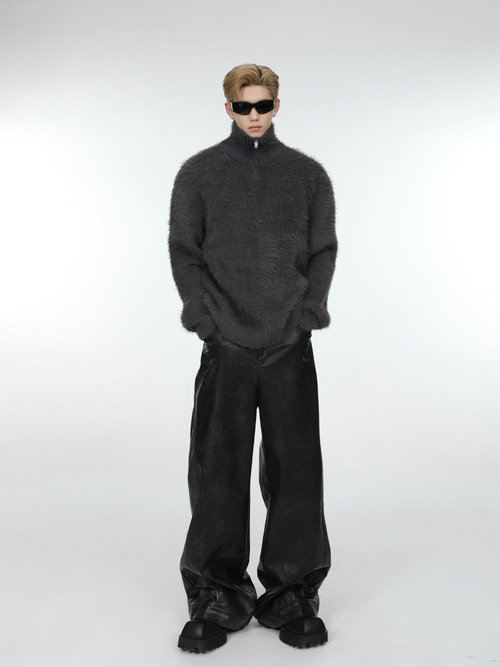 【24s Dec.】Half-Zip High Neck Knit Sweater ArtsKoreanMan