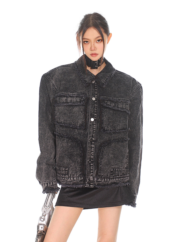 【24s Oct.】Vintage Washed Distressed Denim Jacket ArtsKoreanMan