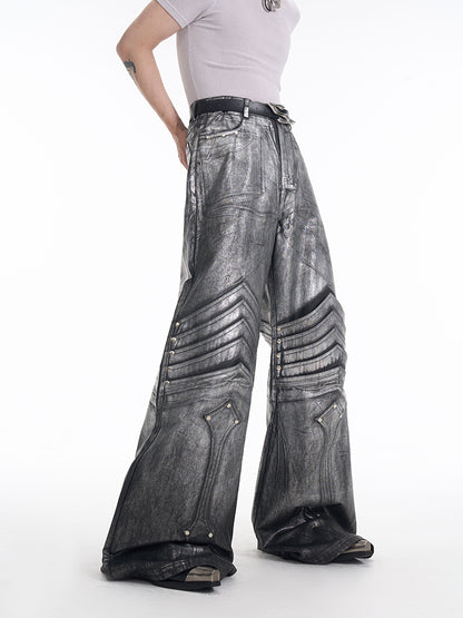 【25s Mar.】Silver Coated Deconstructed Jeans