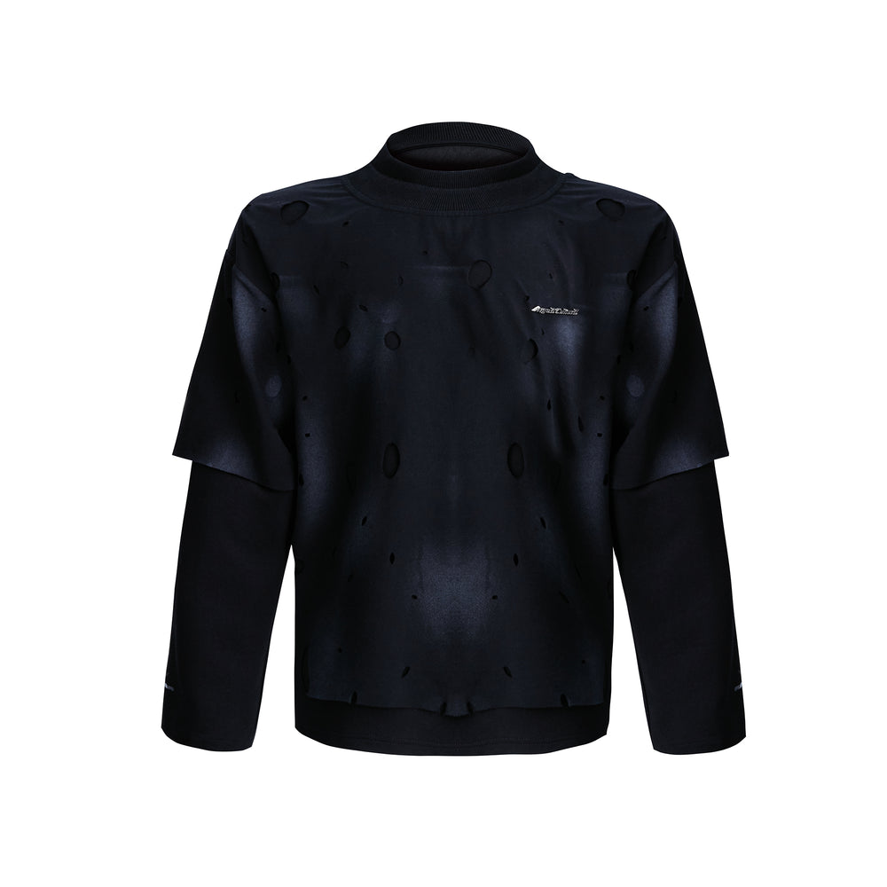 【24s Sep.】Retro Two-piece Ripped Sweatshirt ArtsKoreanMan