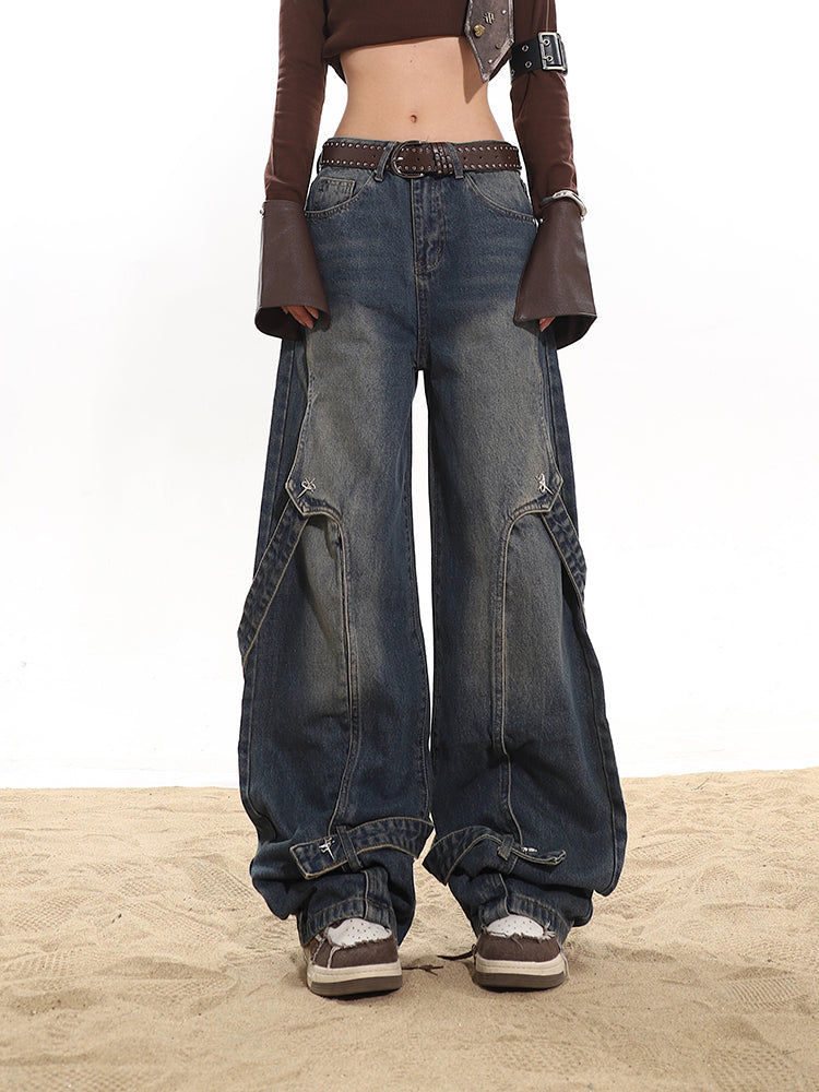 【24s January.】American Street Metal Buckle Washed Jeans ArtsKoreanMan