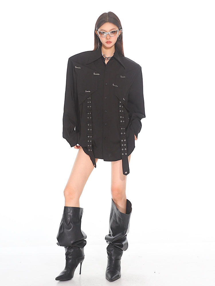 【24s Oct.】Deconstructed Metal Design Oversized Shirt