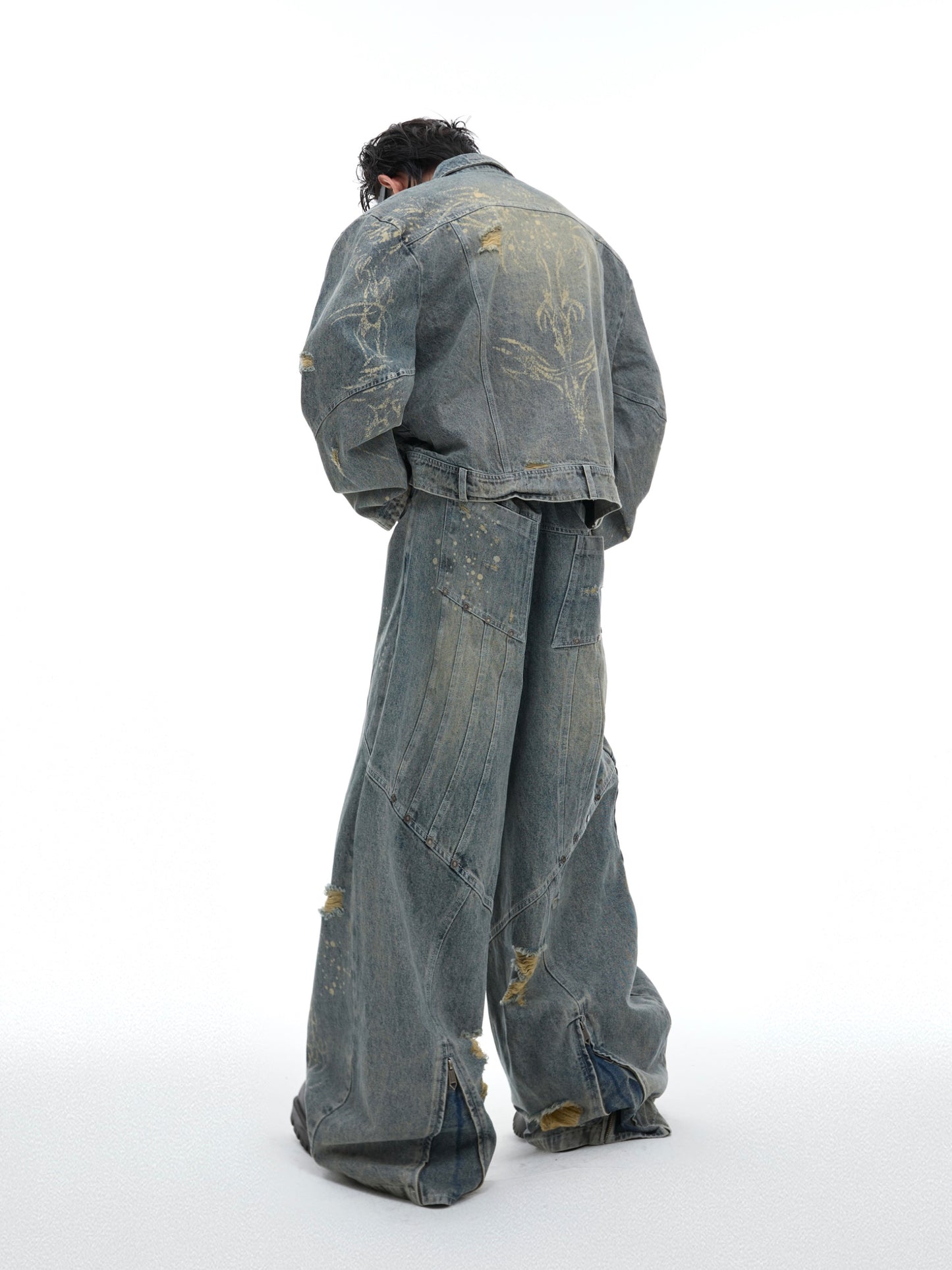 【24s Oct.】Washed Shoulder Pads Waste Earth Heavy Denim Suit