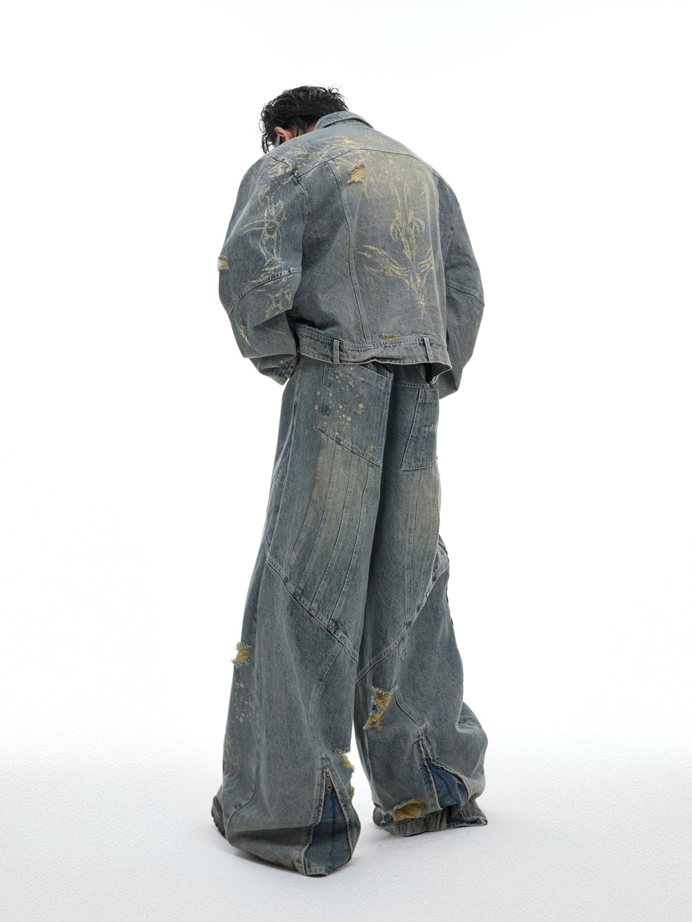 【24s Oct.】Washed Shoulder Pads Waste Earth Heavy Denim Suit ArtsKoreanMan