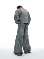 【24s Oct.】Washed Shoulder Pads Waste Earth Heavy Denim Suit ArtsKoreanMan