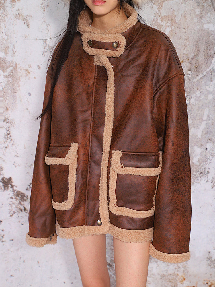 【24s Nov.】Vintage Sherpa Large Pocket Suede Jacket ArtsKoreanMan