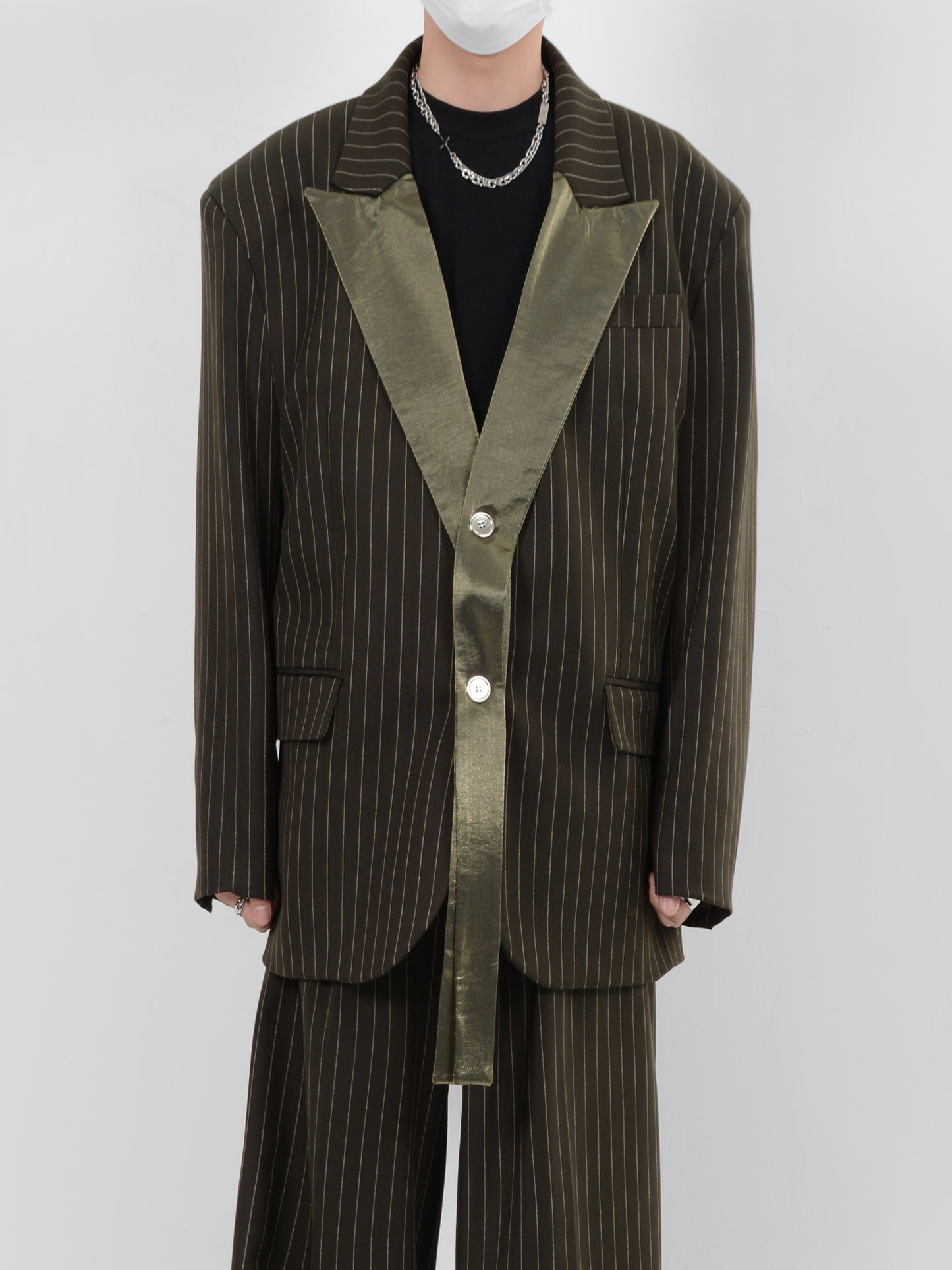 【23s November.】Deconstructed Striped Patchwork Suit