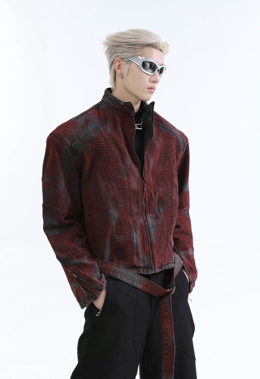 【24s Oct.】Wasteland Style Distressed Silhouette Denim Jacket ArtsKoreanMan