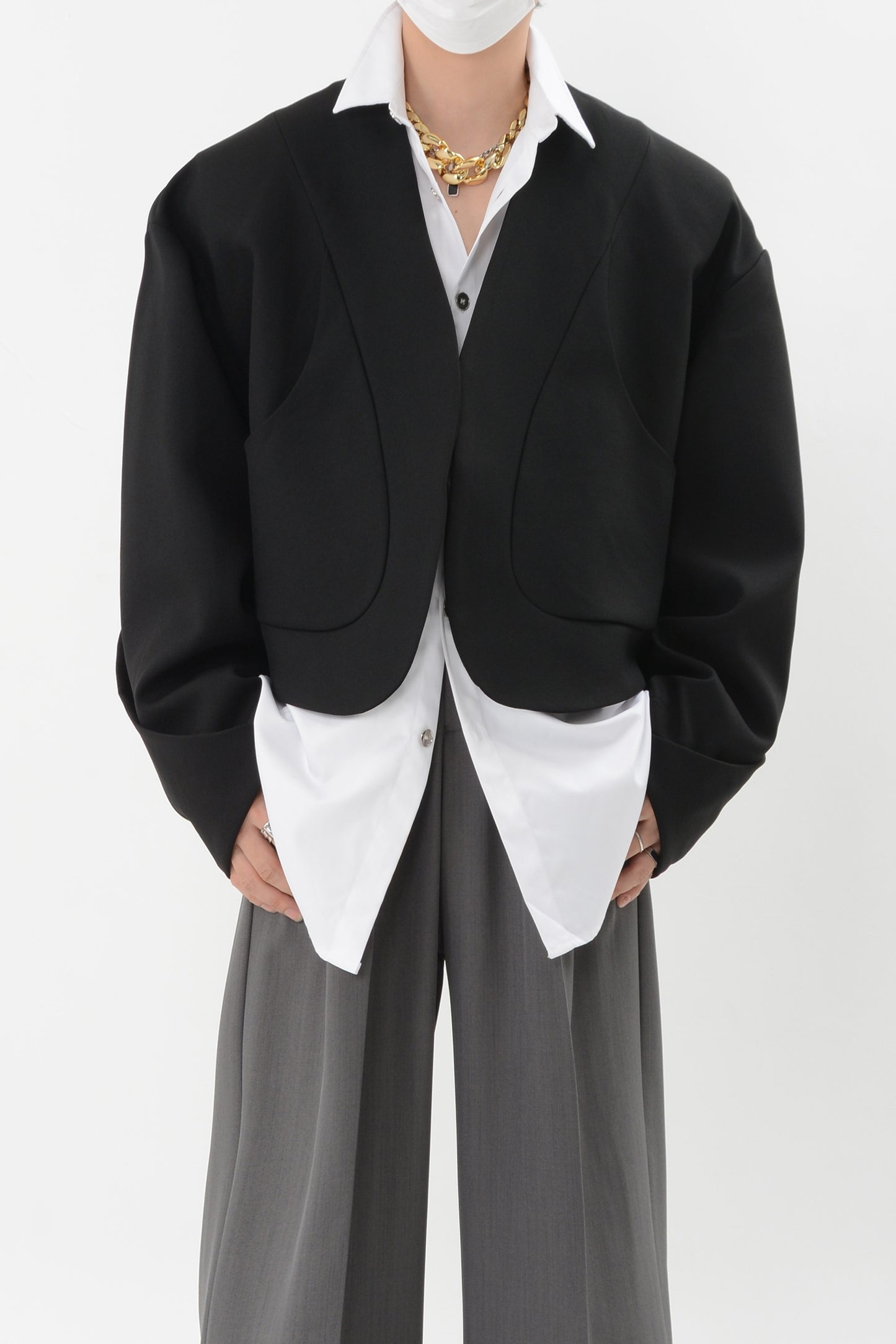 【24s Nov.】Structured Padded Short Blazer