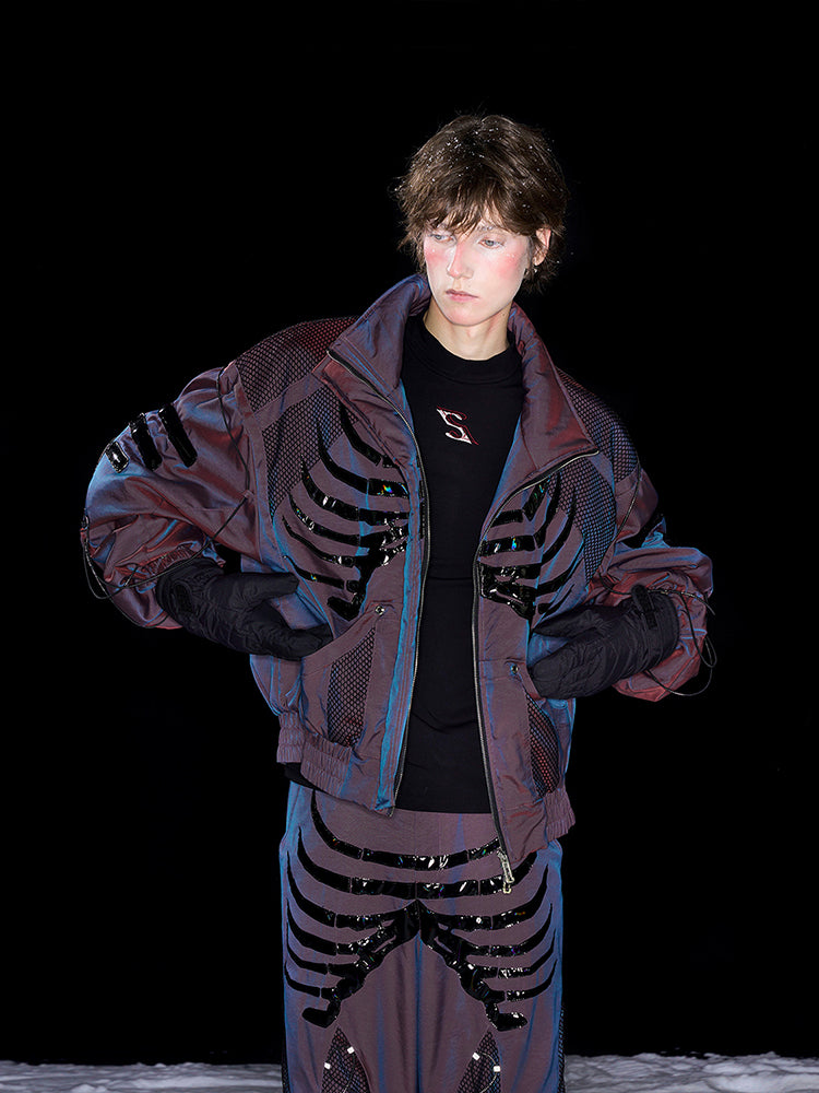 【25s Jan.】Mesh Spine Patchwork Flight Jacket