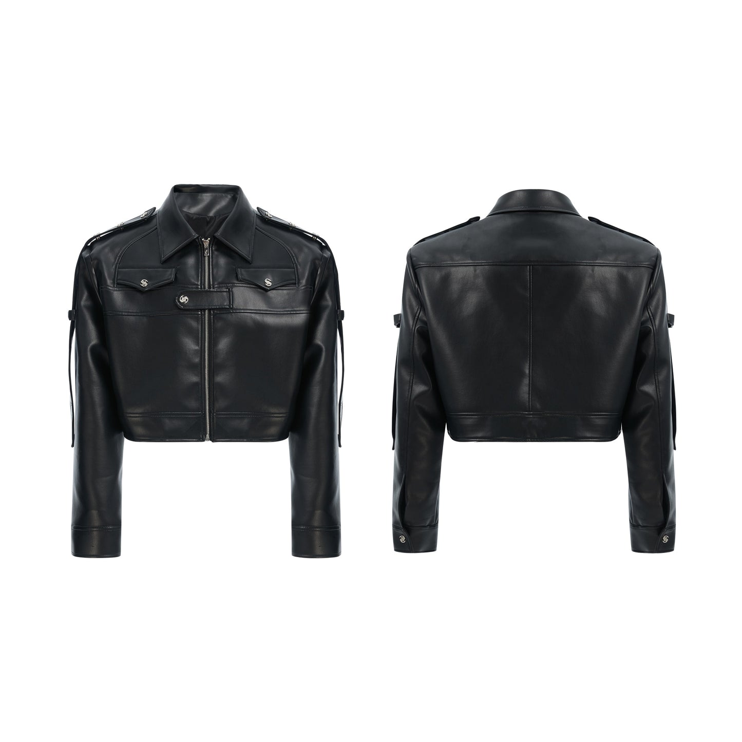 【25s Mar.】Deconstructed Metal Panel Padded Shoulder Motorcycle Jacket