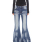 【25s Mar.】Washed Distressed Low-Rise Skinny Flare Jeans