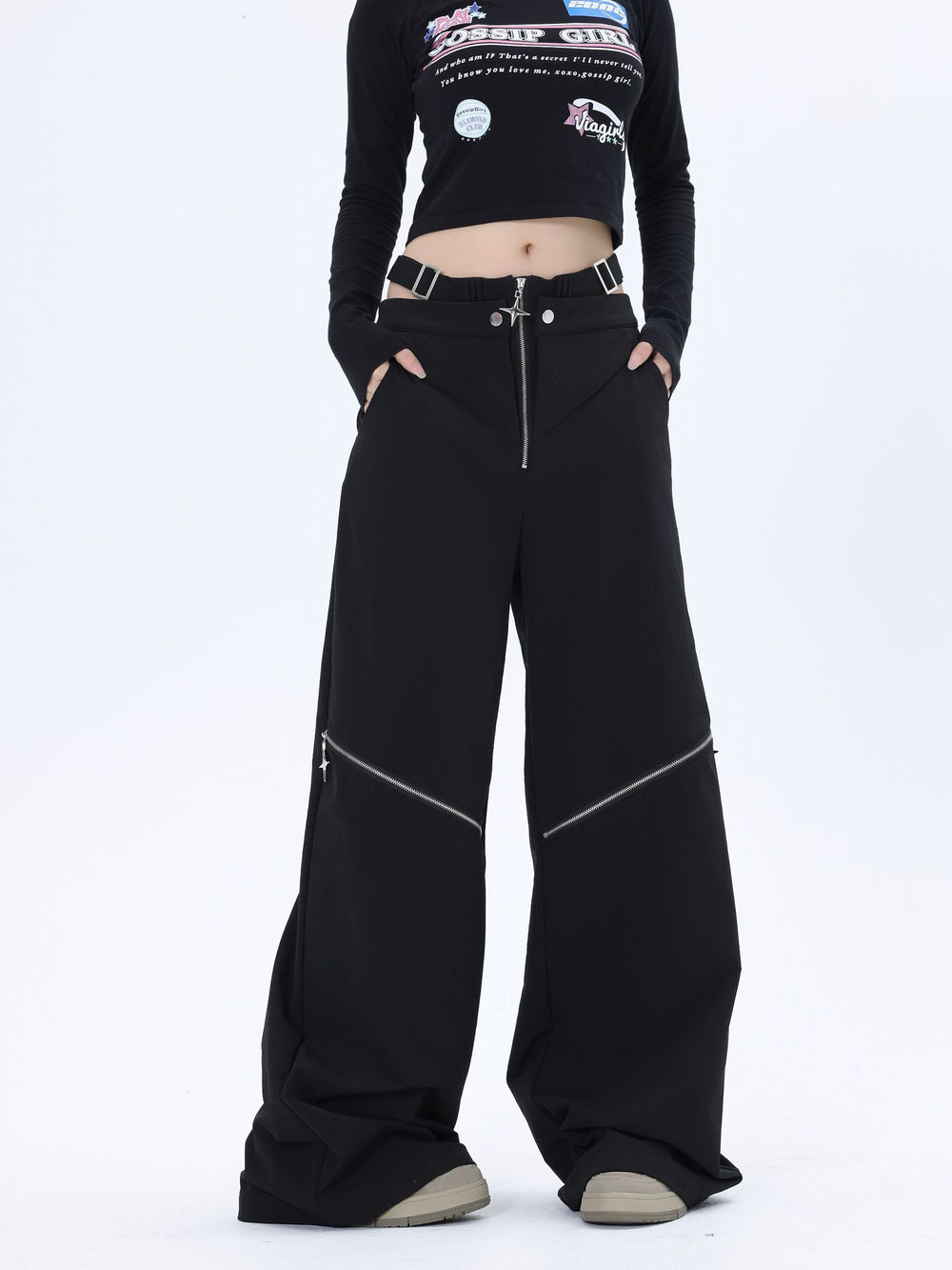【23s October.】Hollow Zipper Design Trousers ArtsKoreanMan