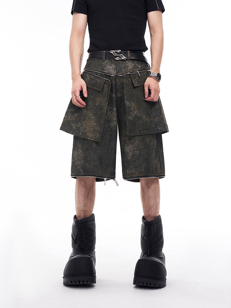 【25s Jan.】Rustic Wash Detachable Skirt Jeans