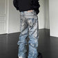 【24s Dec.】3D Digital Print Loose Straight Jeans