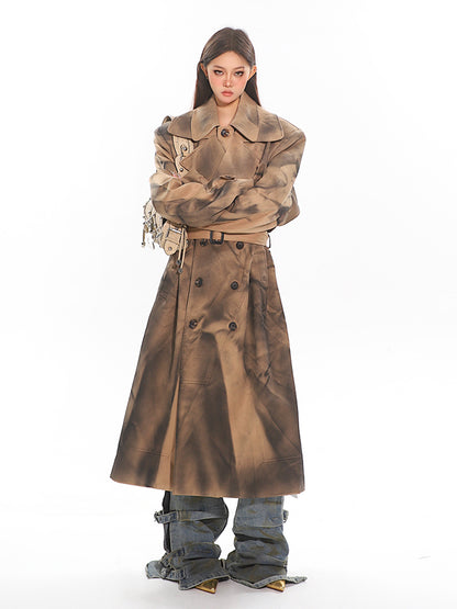 【24s Dec.】Khaki Tie-dye Trench Coat ArtsKoreanMan