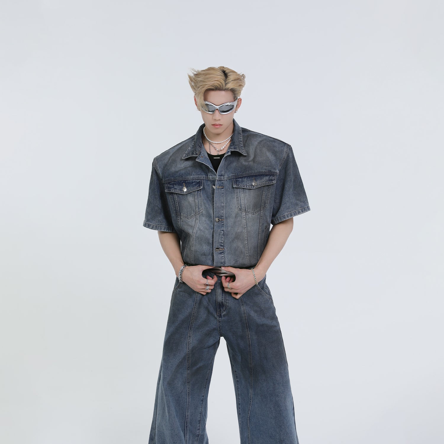 【24s Sep.】Classic Vintage Distressed Denim Shirt + Jeans ArtsKoreanMan