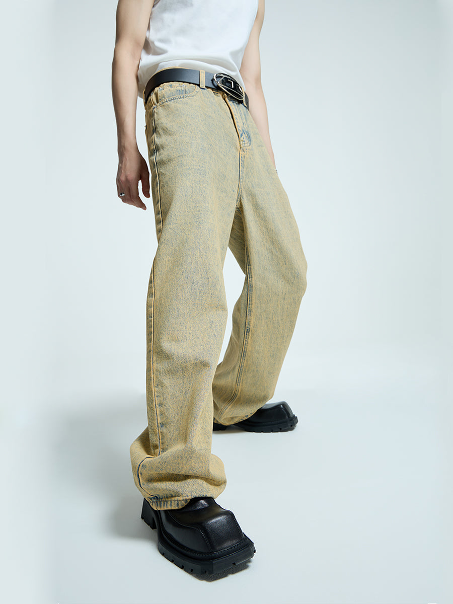 【23s September.】Distressed Denim Jacket + Washed Jeans Set -M