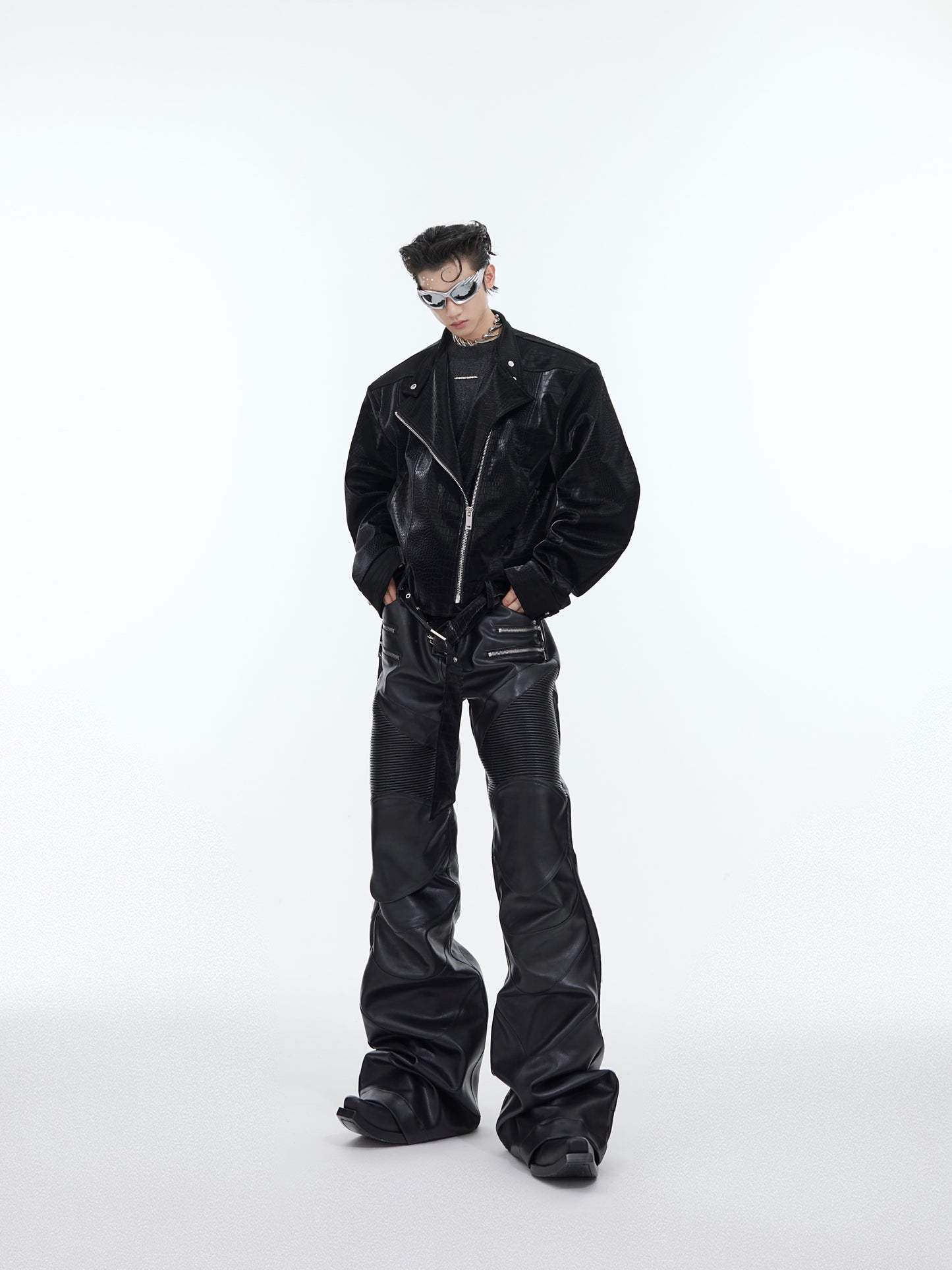 【24s February.】Punk Metal Zipper Leather Pants