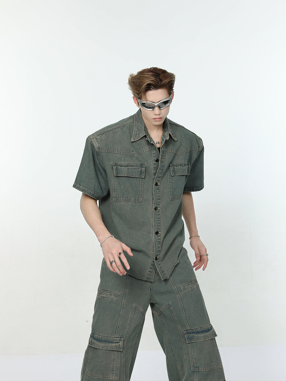 【24s Sep.】Multi-pocket Denim Shirt + High Street Jeans ArtsKoreanMan