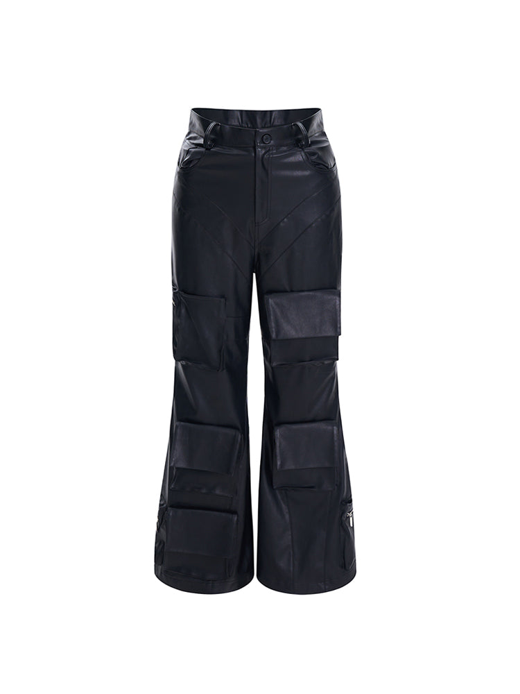 【24s Aug.】High Street Multi-pocket PU Leather Pants ArtsKoreanMan