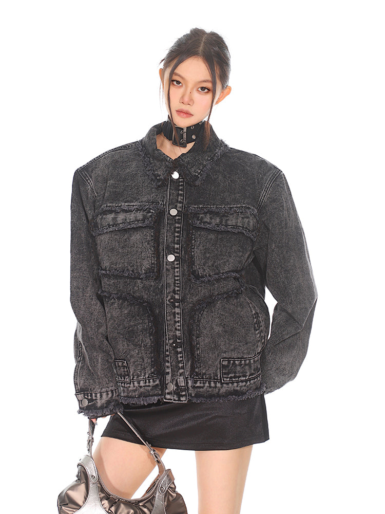 【24s Oct.】Vintage Washed Distressed Denim Jacket ArtsKoreanMan