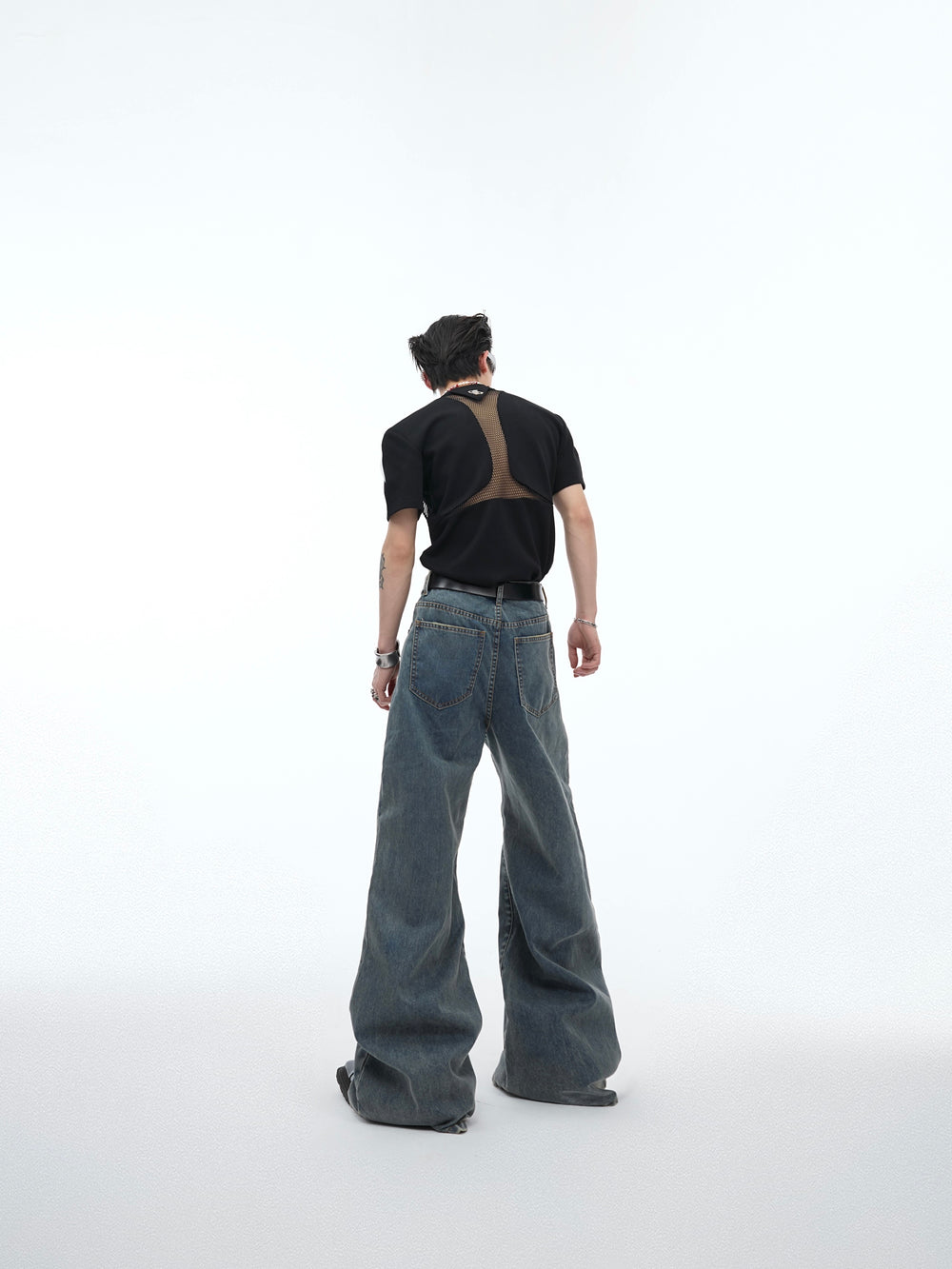 【24s April.】Mesh Hollow Retro Gradient Jeans ArtsKoreanMan