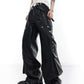 【23s July.】Large Pocket Studded Leather Pants