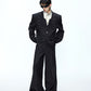 Collarless layered black suit jacket