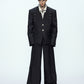 Collarless multi-layered popular black multi-button inlaid trousers