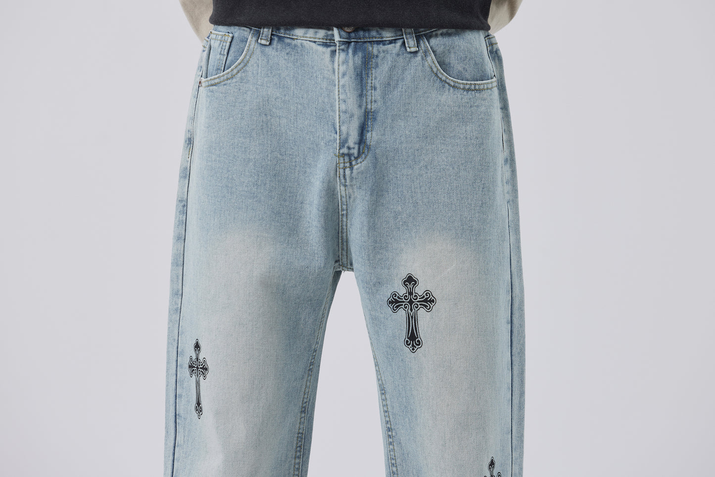 【23s September.】Cross Print Jeans