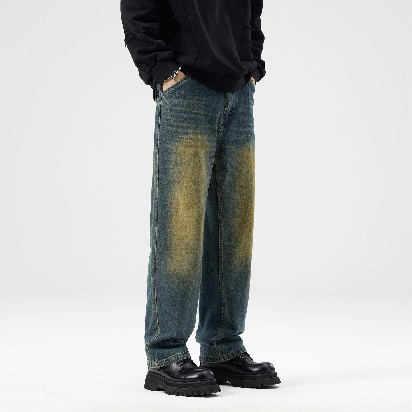 【23s September.】Yellow Mud Gradient Jeans