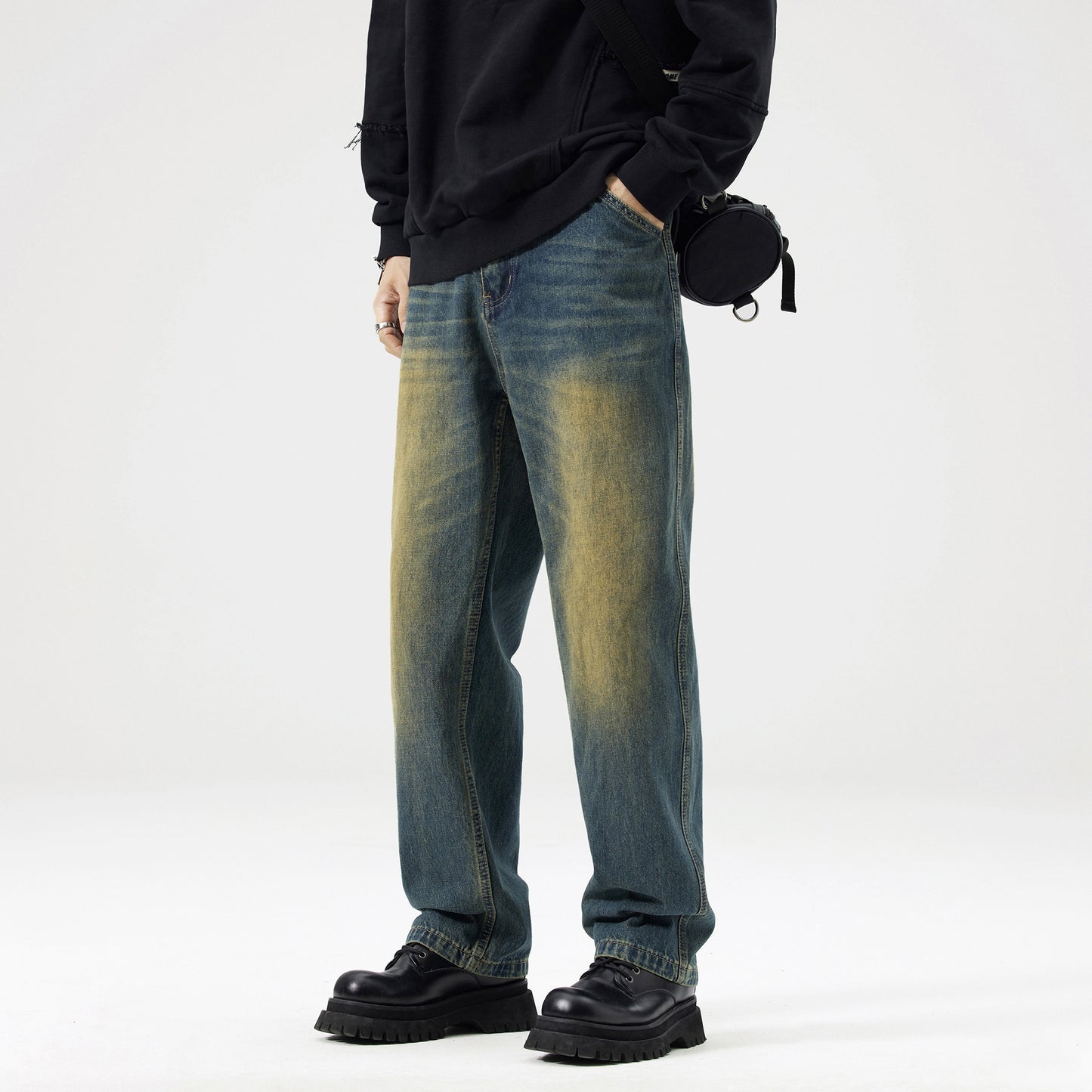 【23s September.】Yellow Mud Gradient Jeans
