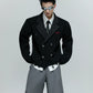 Sequined Plaid Textured Cardigan Jacket