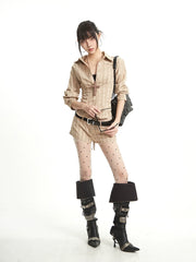 【25s Aug.】Old Money Vintage Lapel Shirt & Tailored Shorts Set