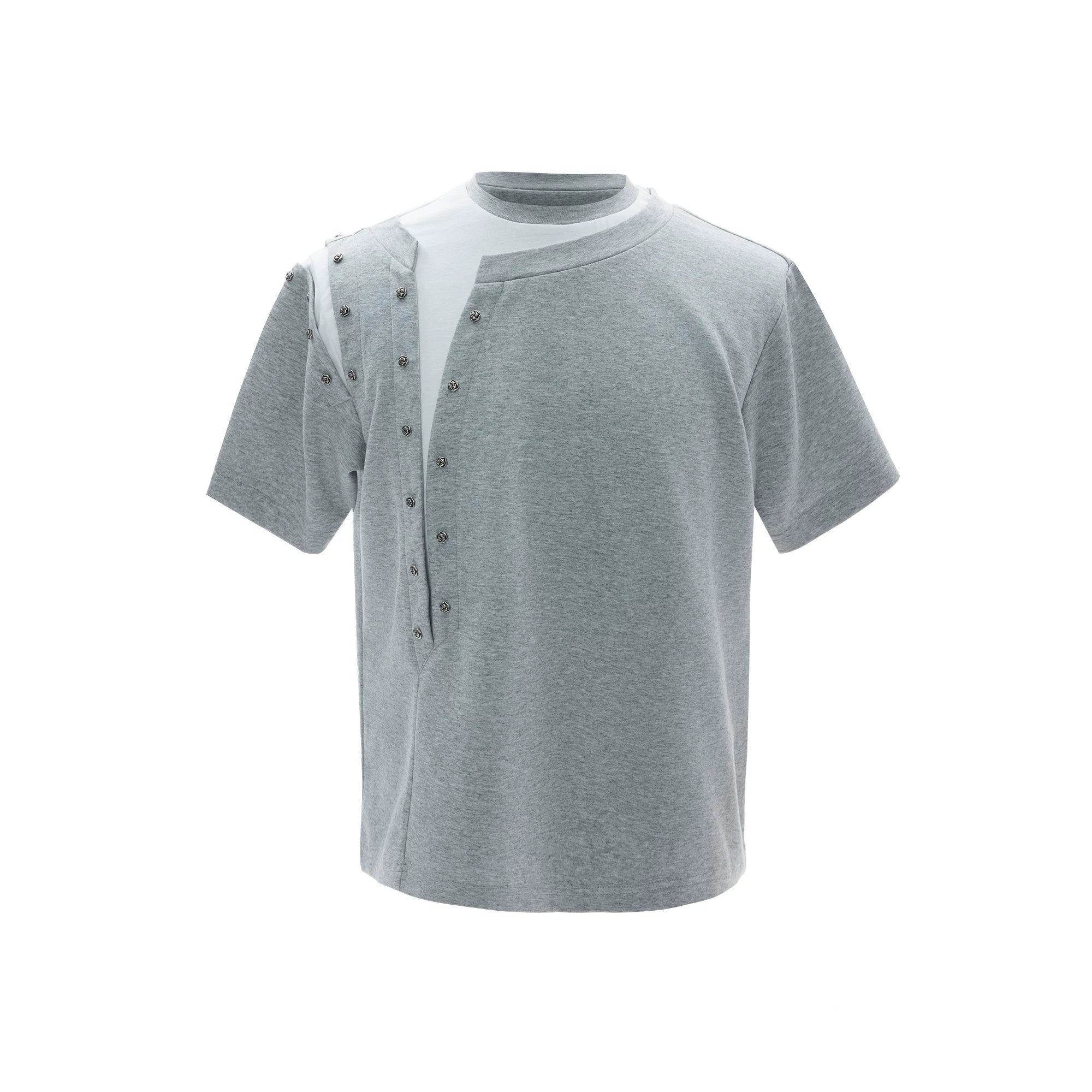 【26s Apr.】Studded Layered Panel Cropped Tee
