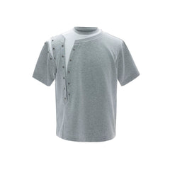 【26s Apr.】Studded Layered Panel Cropped Tee