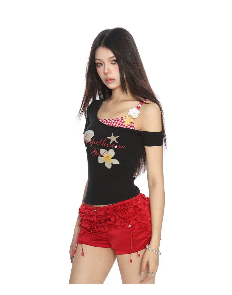 【26s Jan.】Resort-Style Plaid Layered Camisole Tee