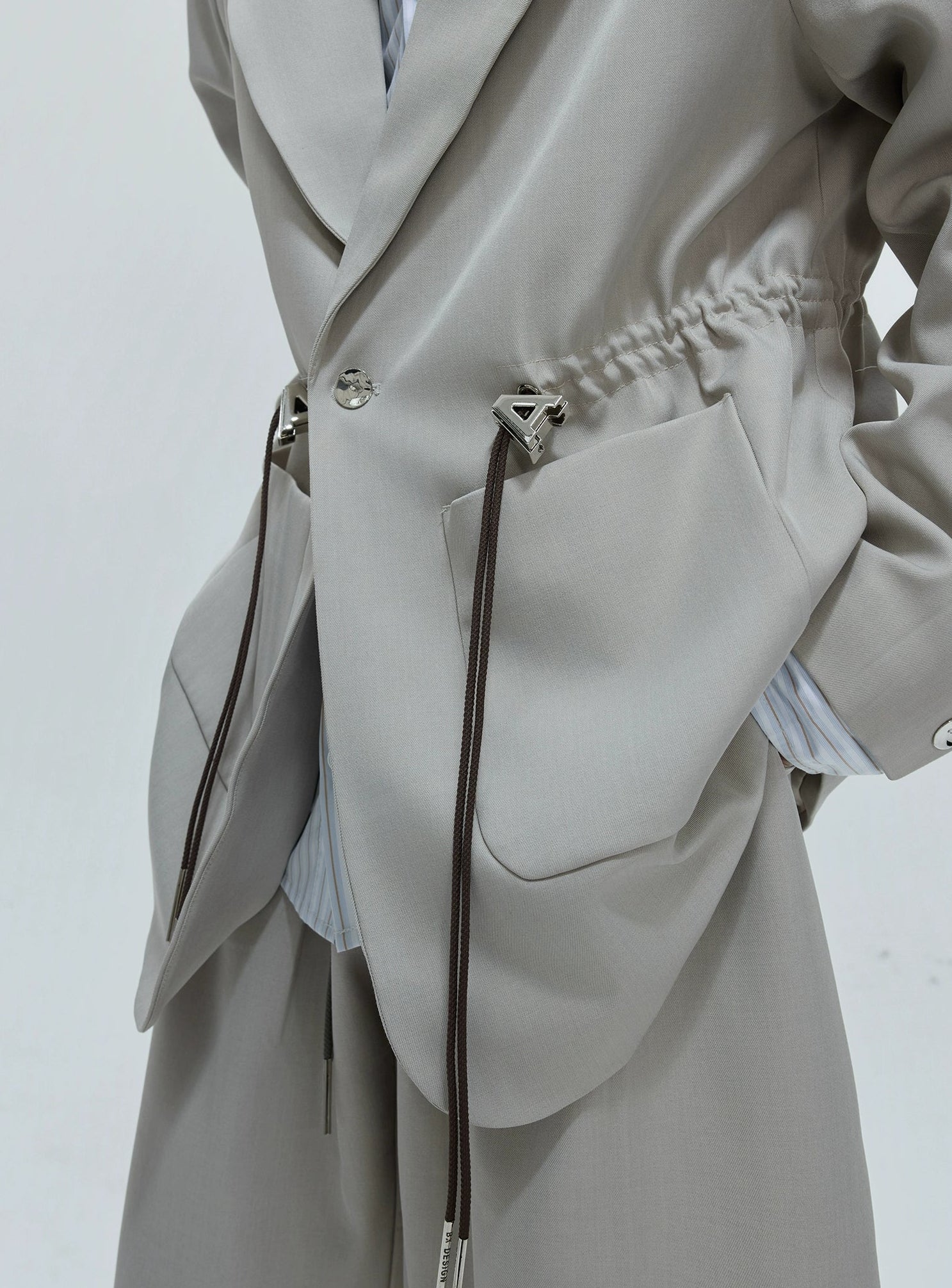 【25s Nov.】Drawstring Waist Padded Shoulder Suit/ Trousers