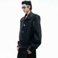 【25s Aug.】Studded Embroidered Snakeskin Leather Short Jacket