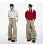 【25s Sep.】Textured Mock Two-piece Shirt Stitching Sweater