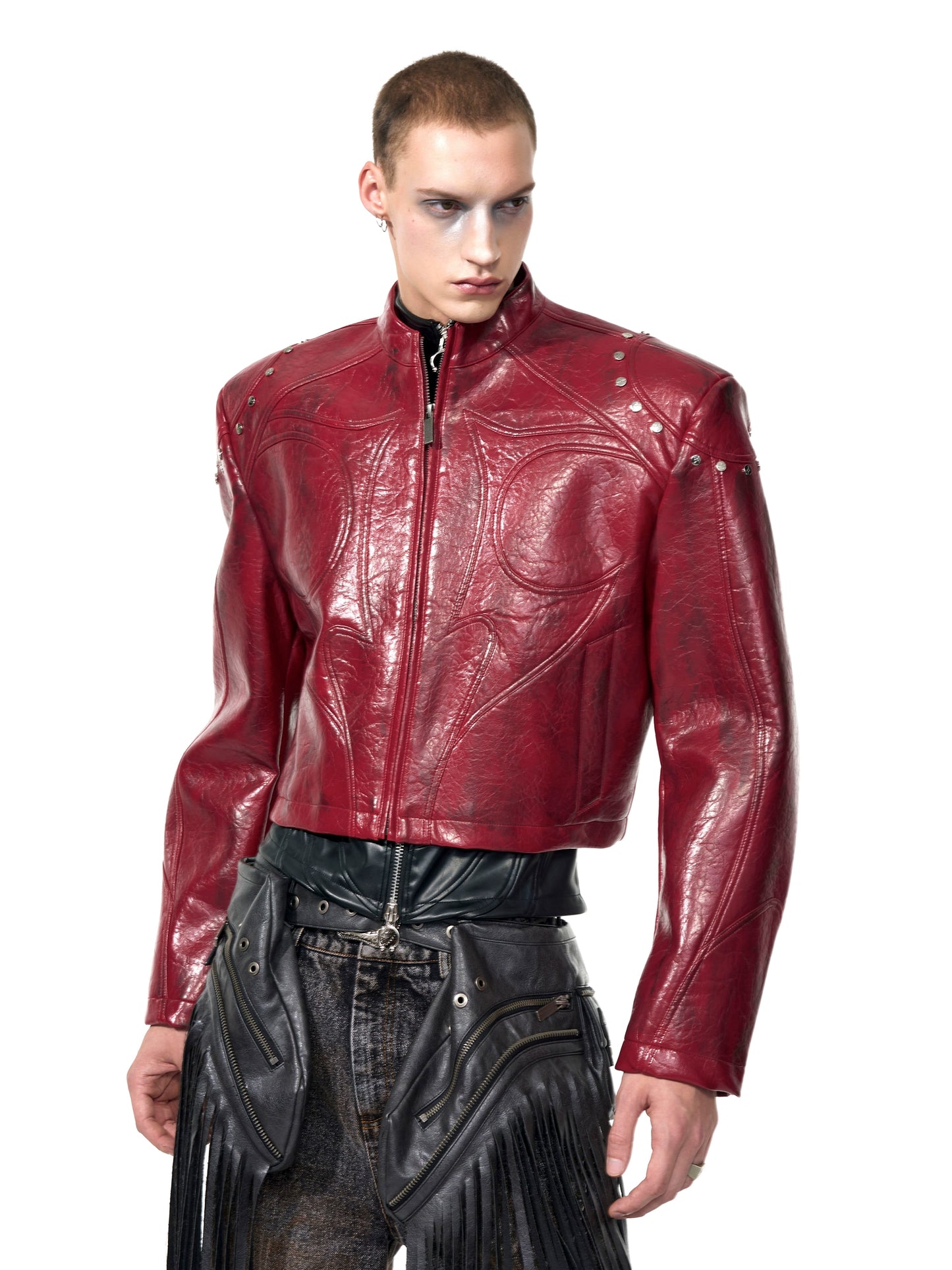 【25s Sep.】Cool Motorcycle Stand Collar Leather Jacket