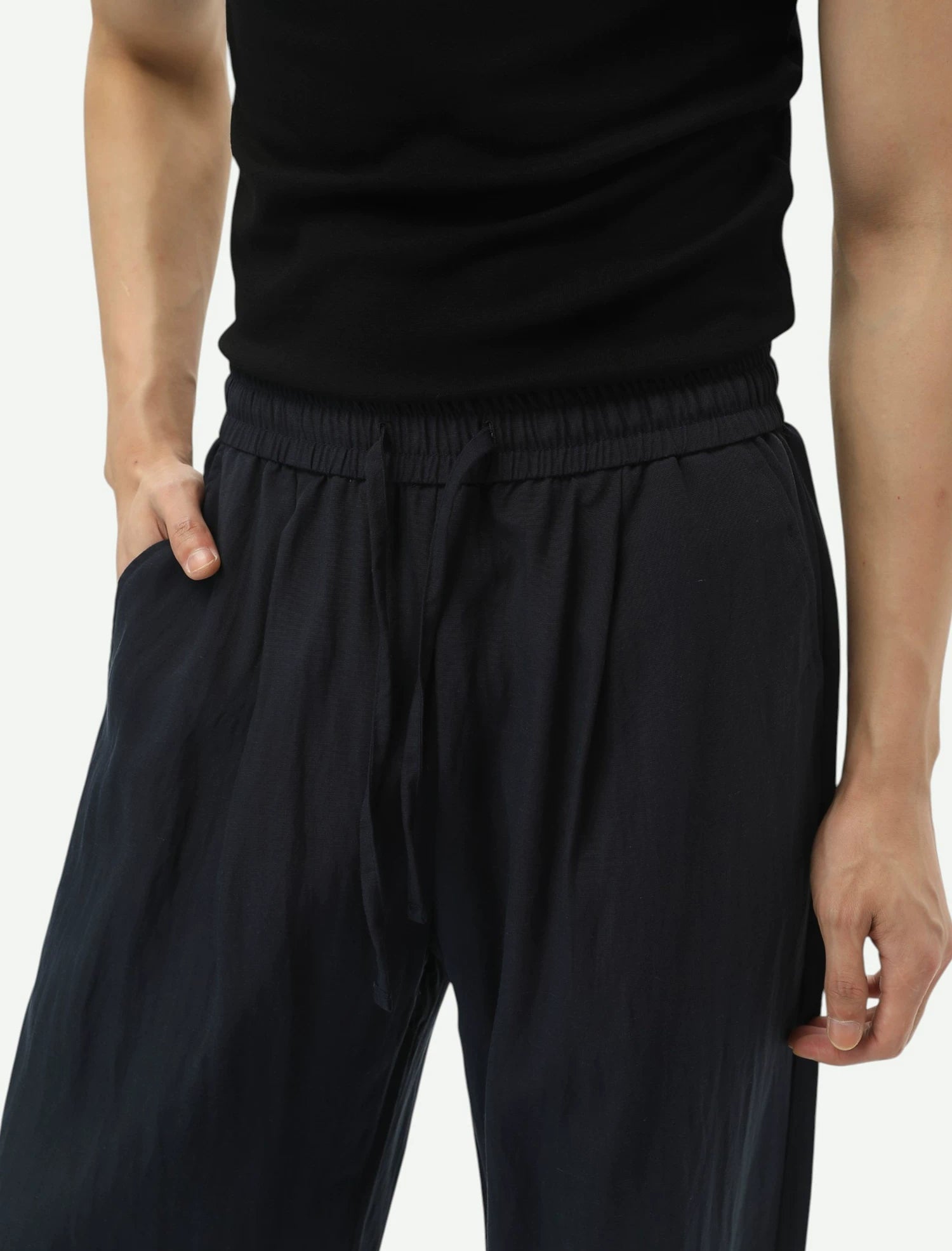 Lyocell Drawstring Wide-Leg Pants